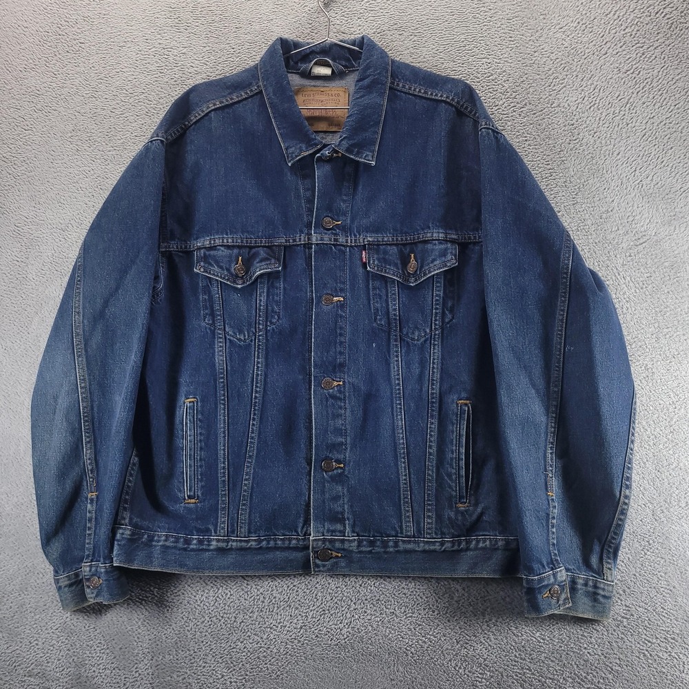 Levi's Jacket Mens XL Blue 70507-4886 Denim Bomber Trucker Relaxed Fit Pocket